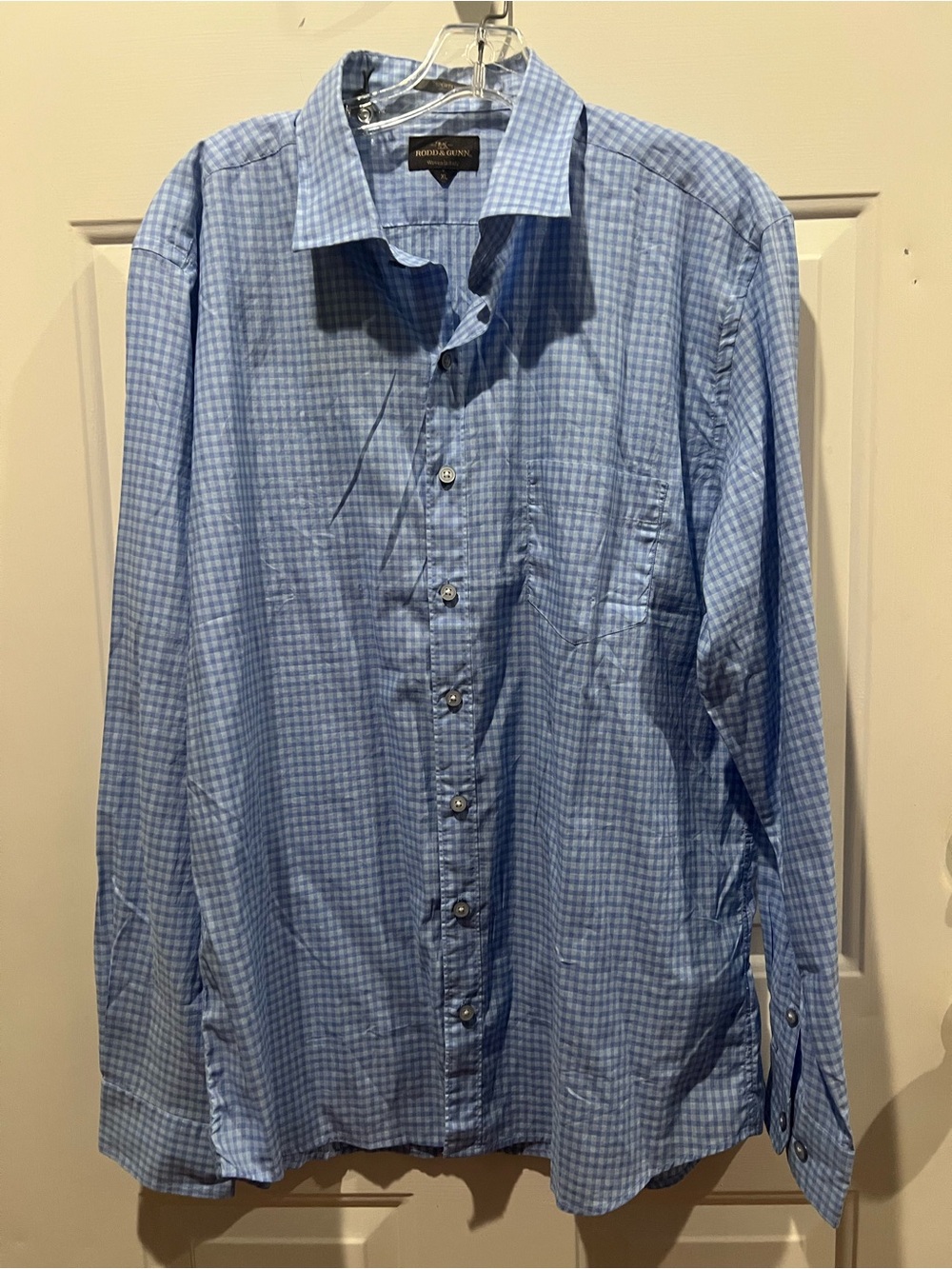 Rodd & Gunn Men's Light Blue Micro-Check Dress Shirt